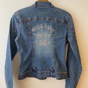 UJeans Y2K “Suga Baby World Tour 04"  Fitted Mock Neck Jean Jacket